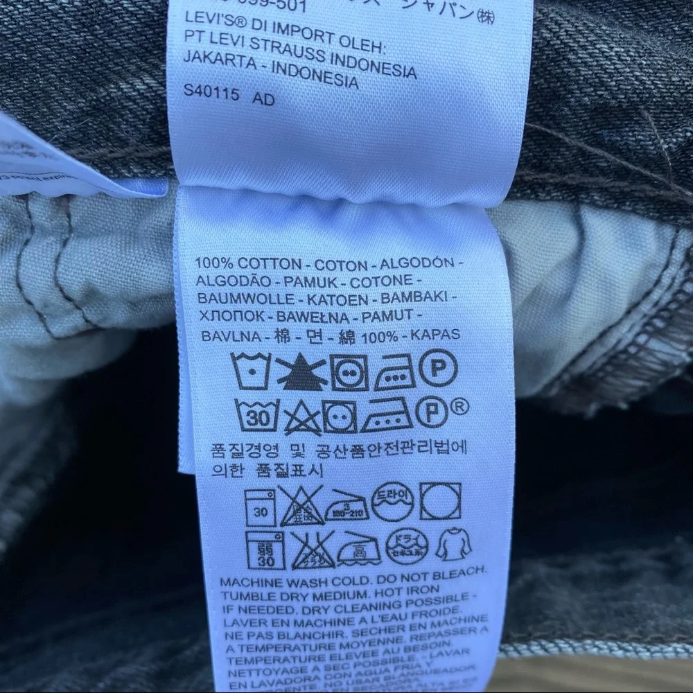 Levi’s 501 Denim Shorts Red Tab Faded Black